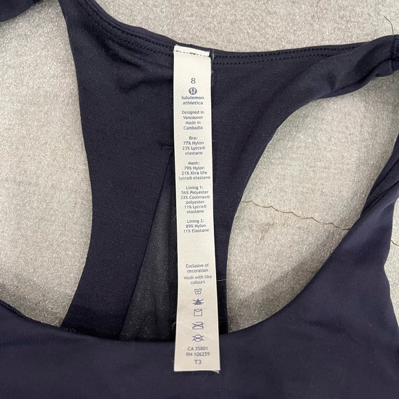 [8]Lululemon Athletica Navy Sports Bra NWOT - Picture 4 of 4